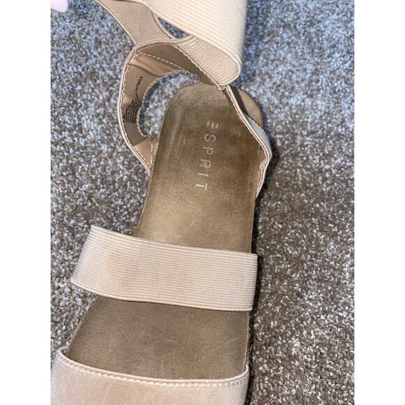 Esprit Women shoes Sandals Tan Espadrille Platform SZ 7.5 GiGi slip on platform - Picture 7 of 7